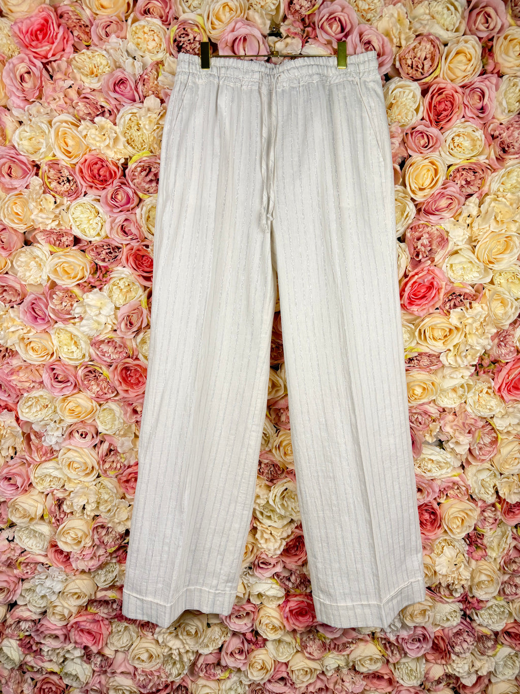 Twinset striped Pants White Silver Sz. 40 DE (44 IT)