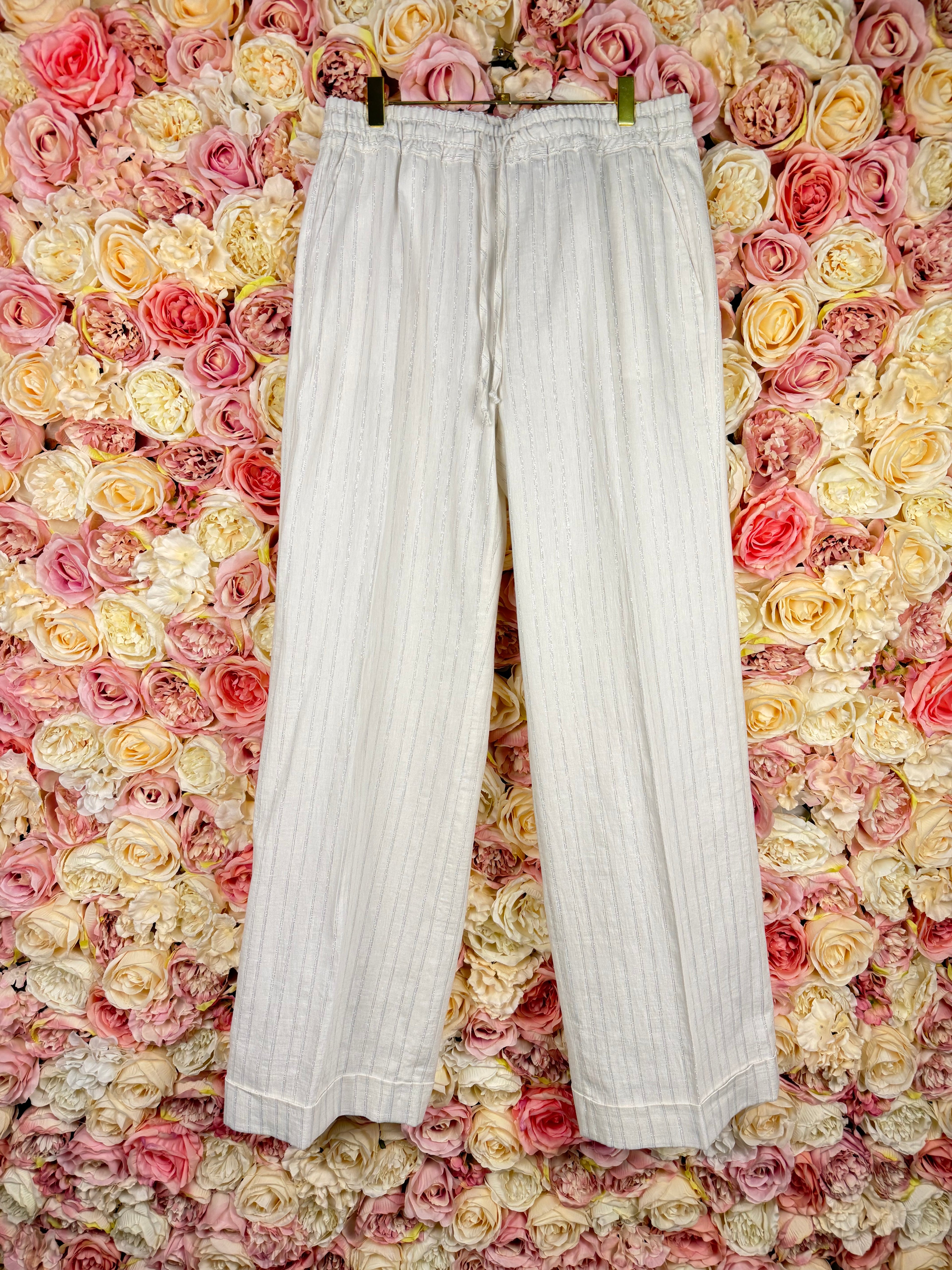 Twinset striped Pants White Silver Sz. 40 DE (44 IT)
