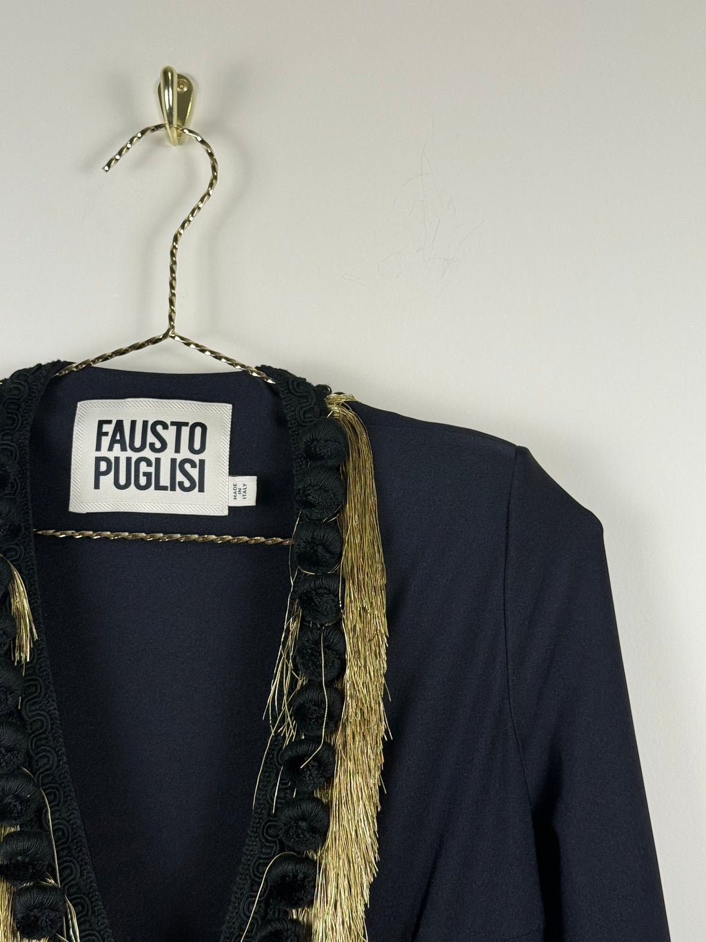 Fausto Puglisi Kleid – Schwarz/Gold – Gr. 38 DE (42 IT)