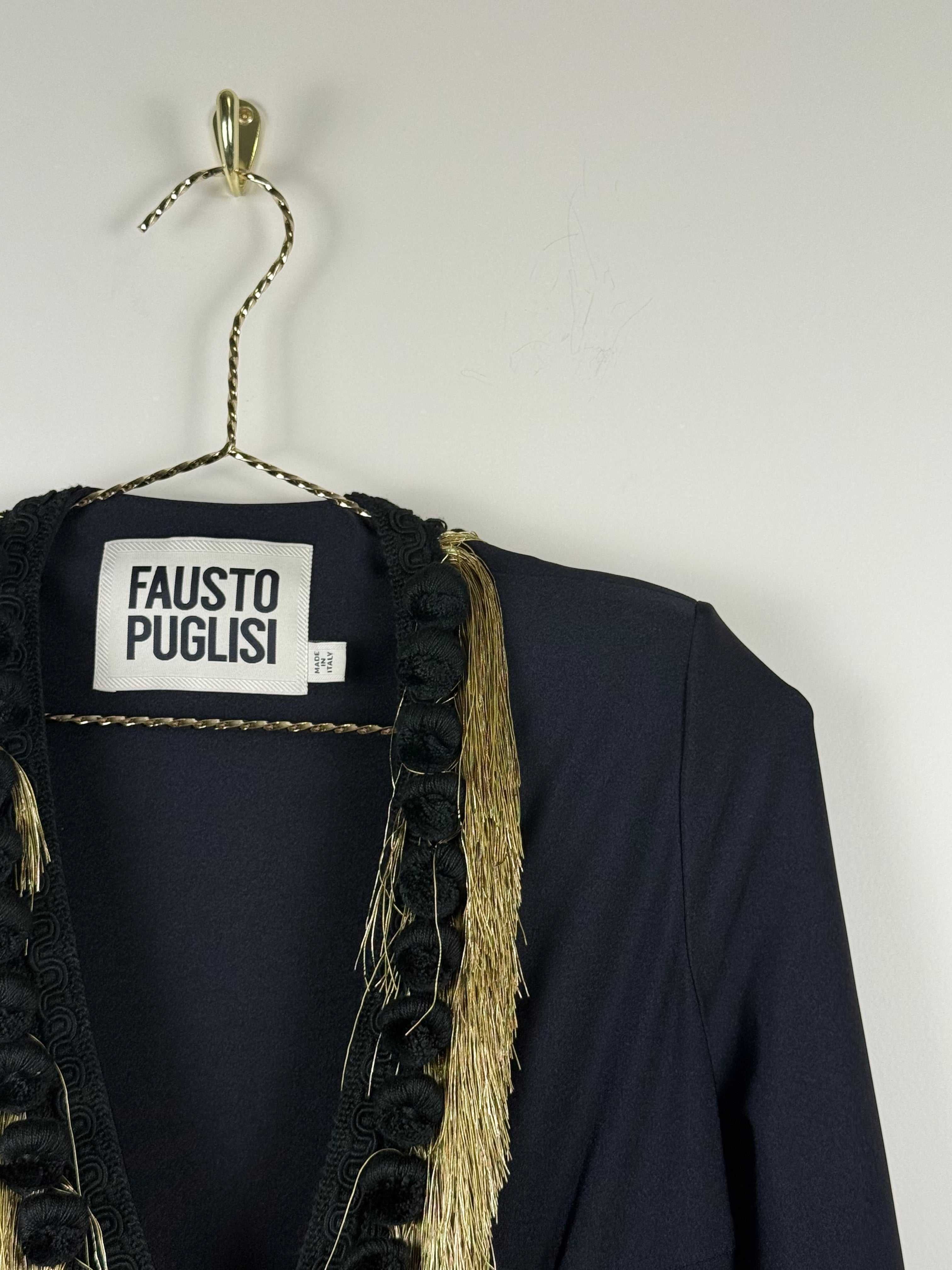 Fausto Puglisi Kleid – Schwarz/Gold – Gr. 38 DE (42 IT)