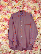 Etro Striped Oversized Cotton Shirt Blue Orange Sz. 38 DE (42 IT)