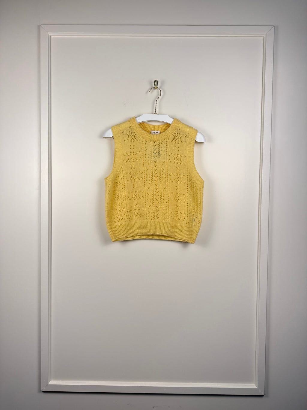 Celine Wool Sweater Vest Yellow Sz. M