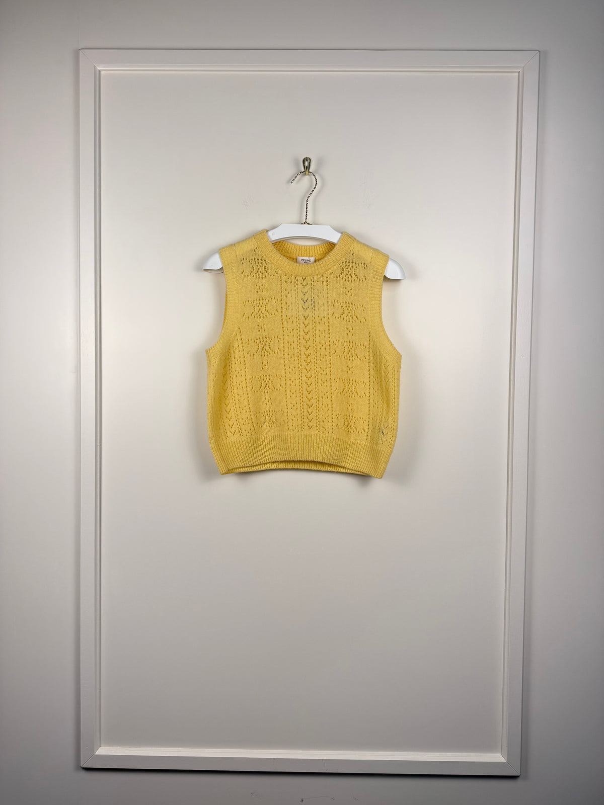 Celine Wool Sweater Vest Yellow Sz. M