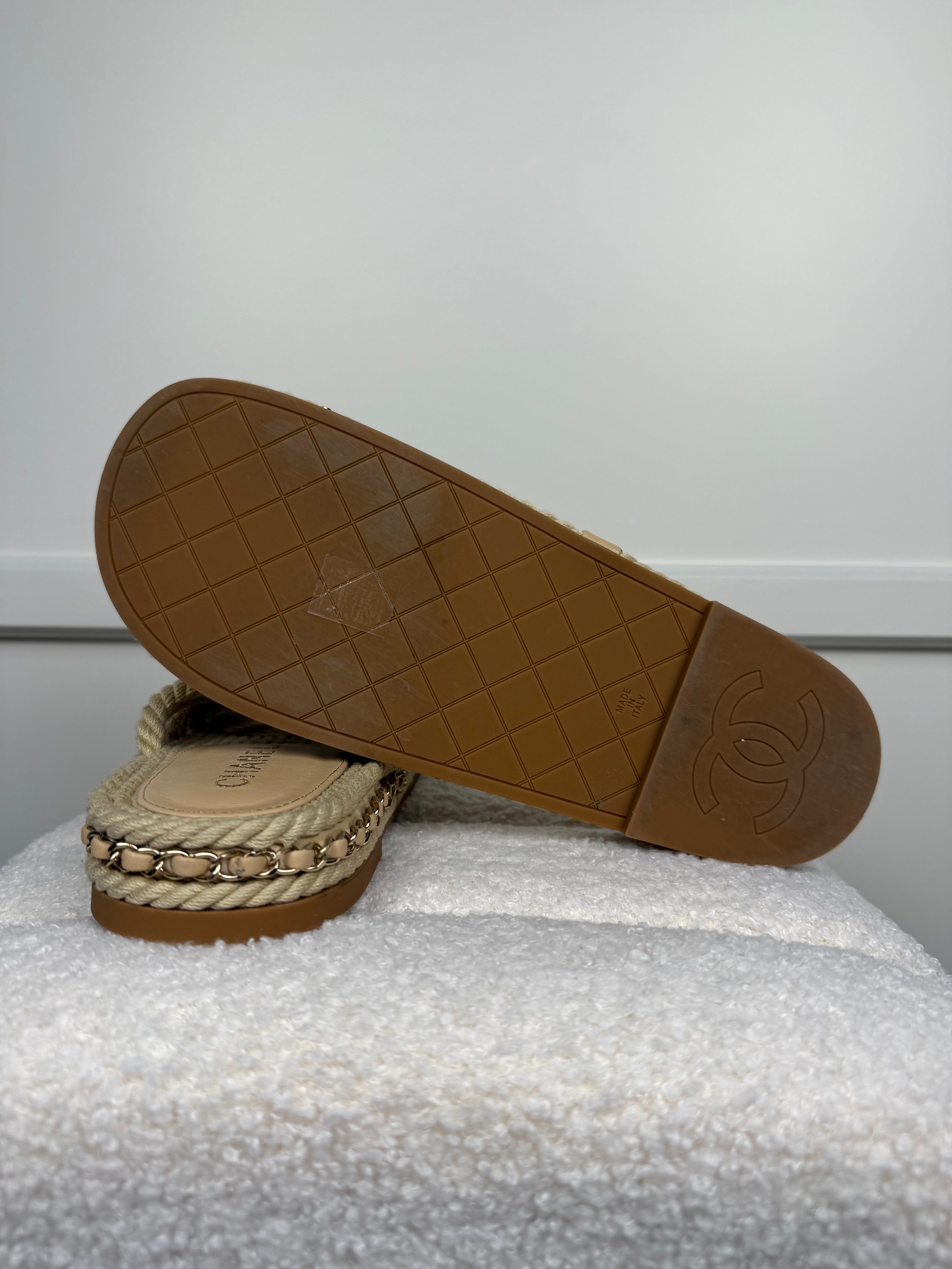 Chanel Rope Sandals Beige Sz. 39 EU