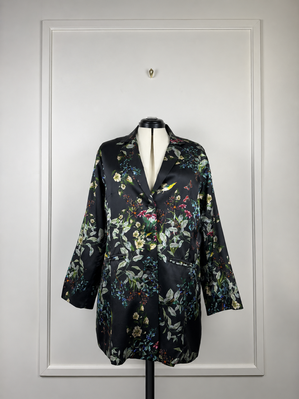 Johnny Was Blazer mit Blumenmuster – Petrol – Gr. L