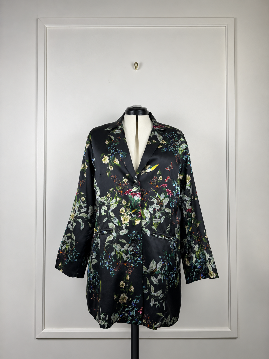 Johnny Was Blazer mit Blumenmuster – Petrol – Gr. L