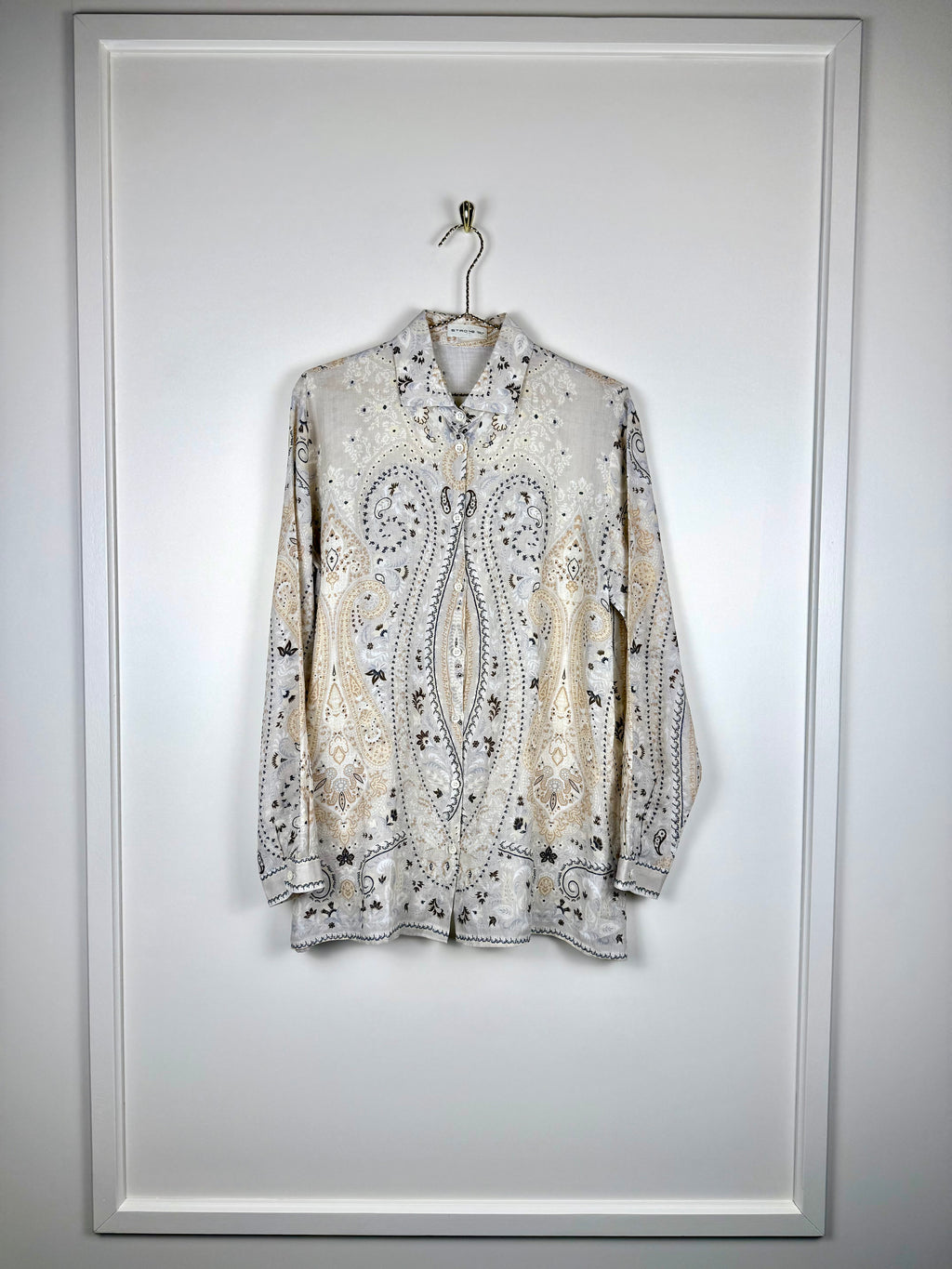 Etro Ramie Shirt Beige Multi Sz. 44 DE (48 IT)