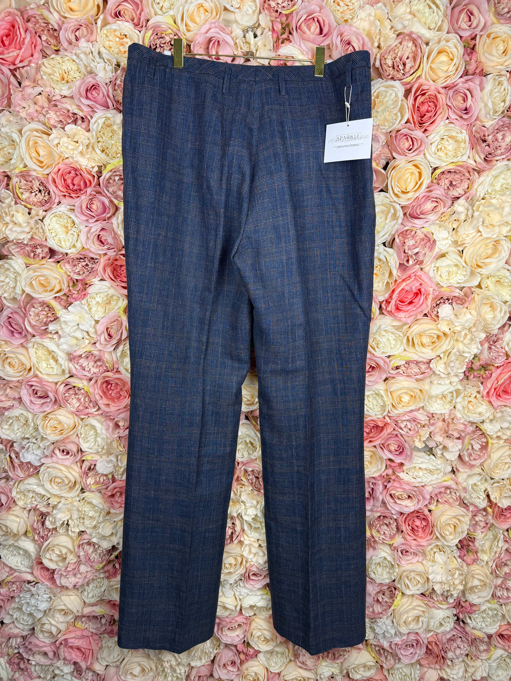 Akris Classic Pants with Check Pattern Blue