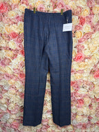 Akris Classic Pants with Check Pattern Blue