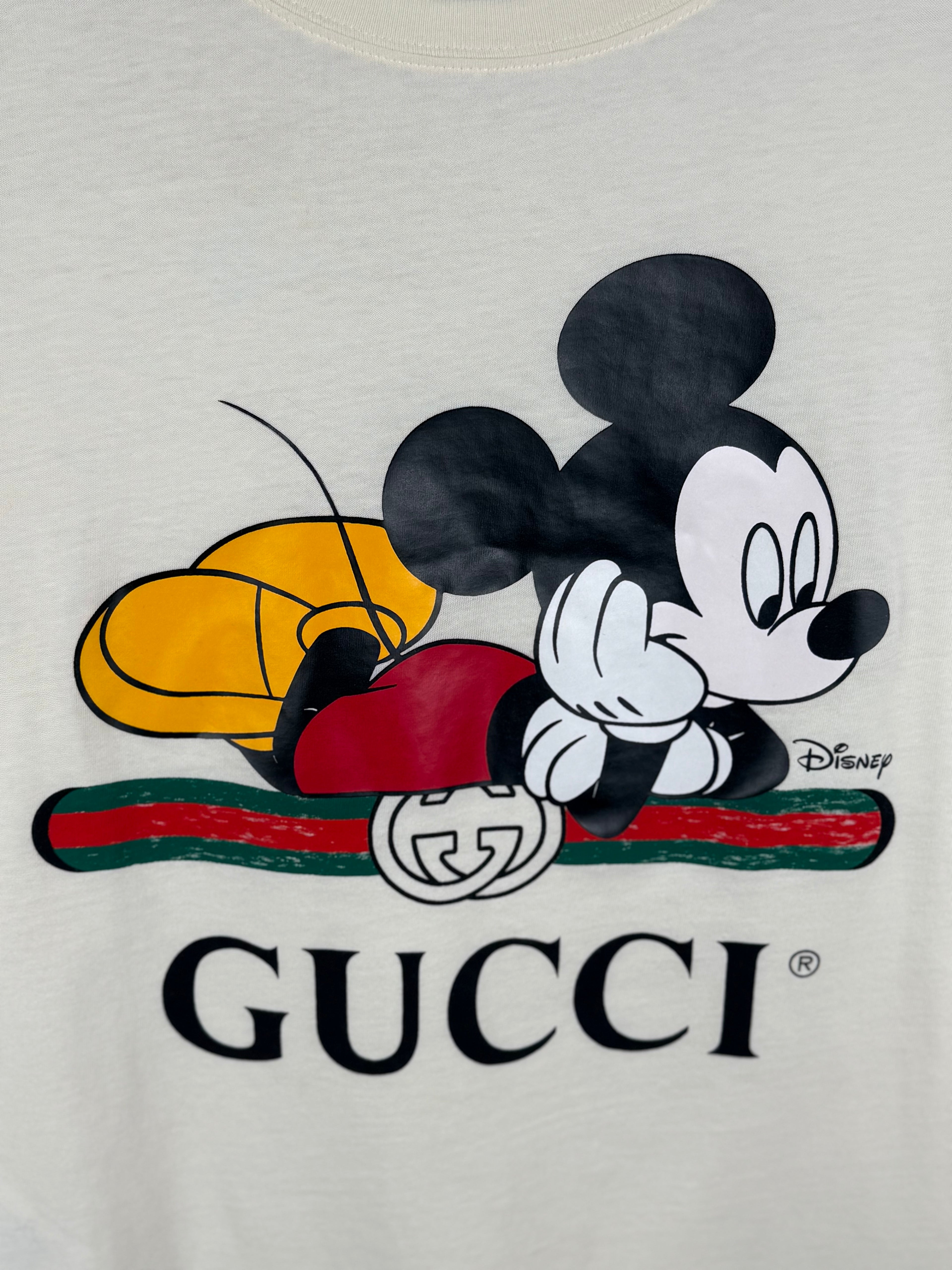 Gucci x Disney Mickey Mouse T-Shirt Cream Multi Sz. XS