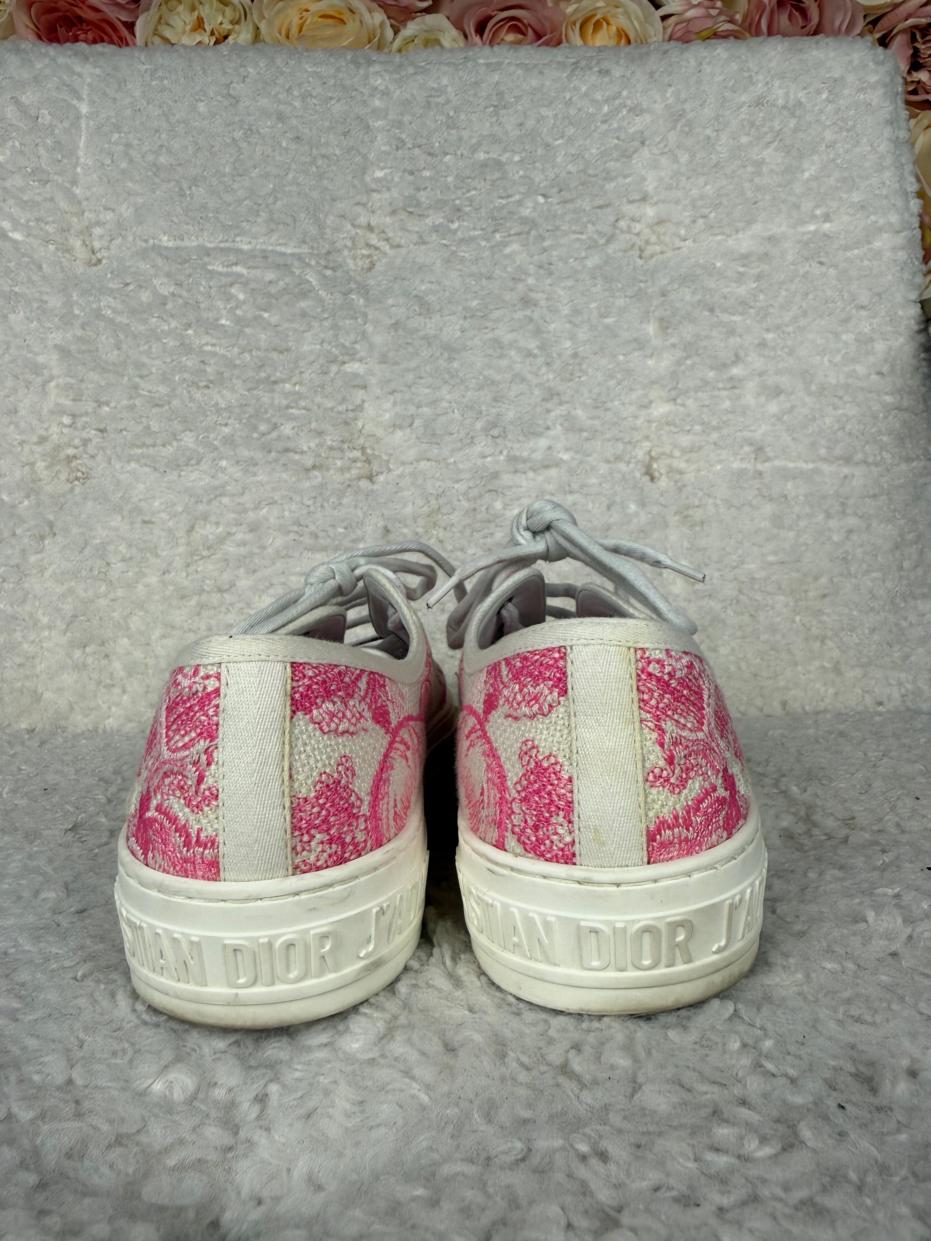 Christian Dior Walk'n'Dior Sneakers White Pink Sz. 39.5 EU