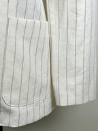Max Mara Linen Cotton Mix Blazer Pinstriped White Sz. 40 DE