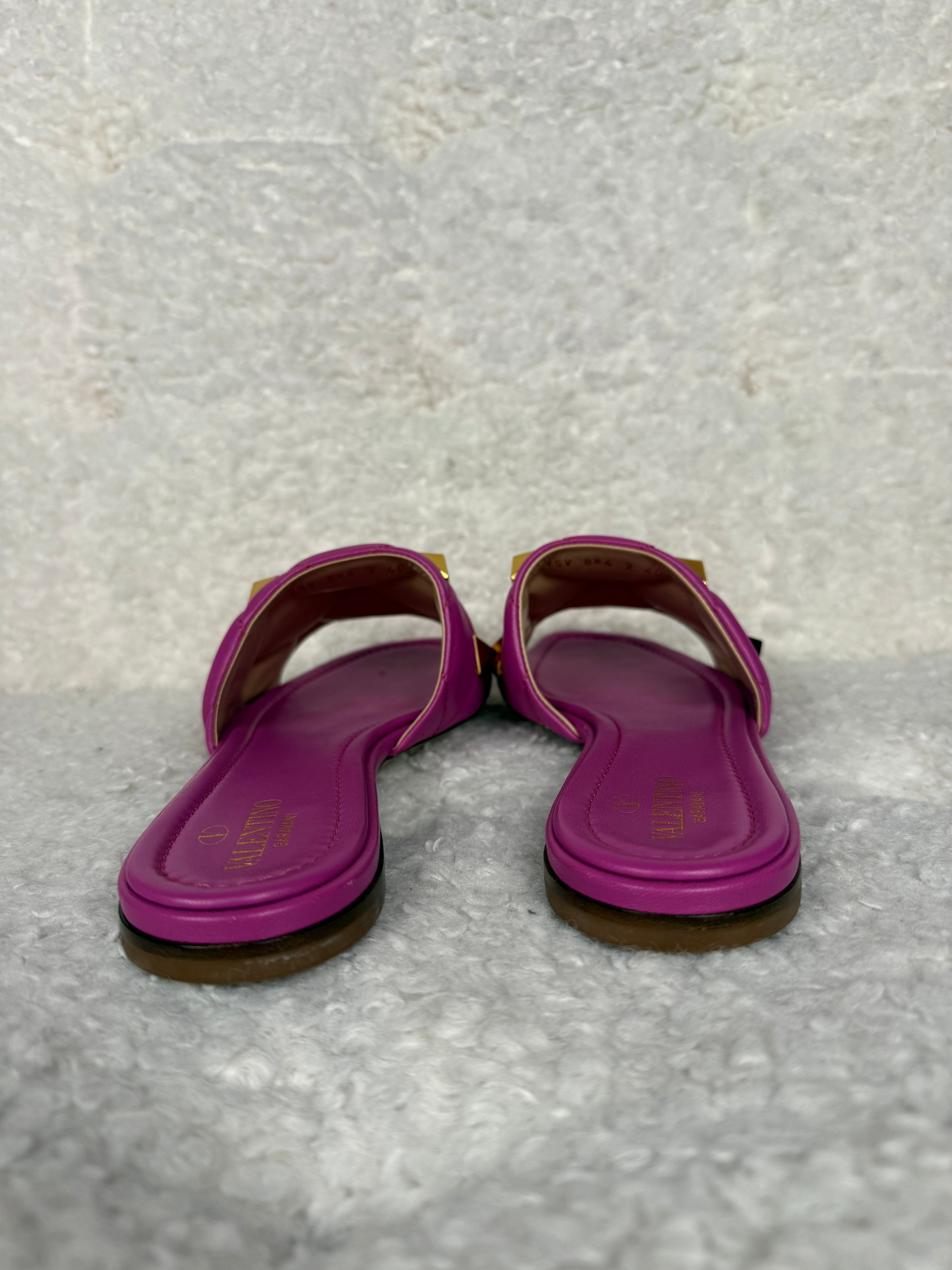 Valentino Roman Stud Slides Pink Sz. 40 EU