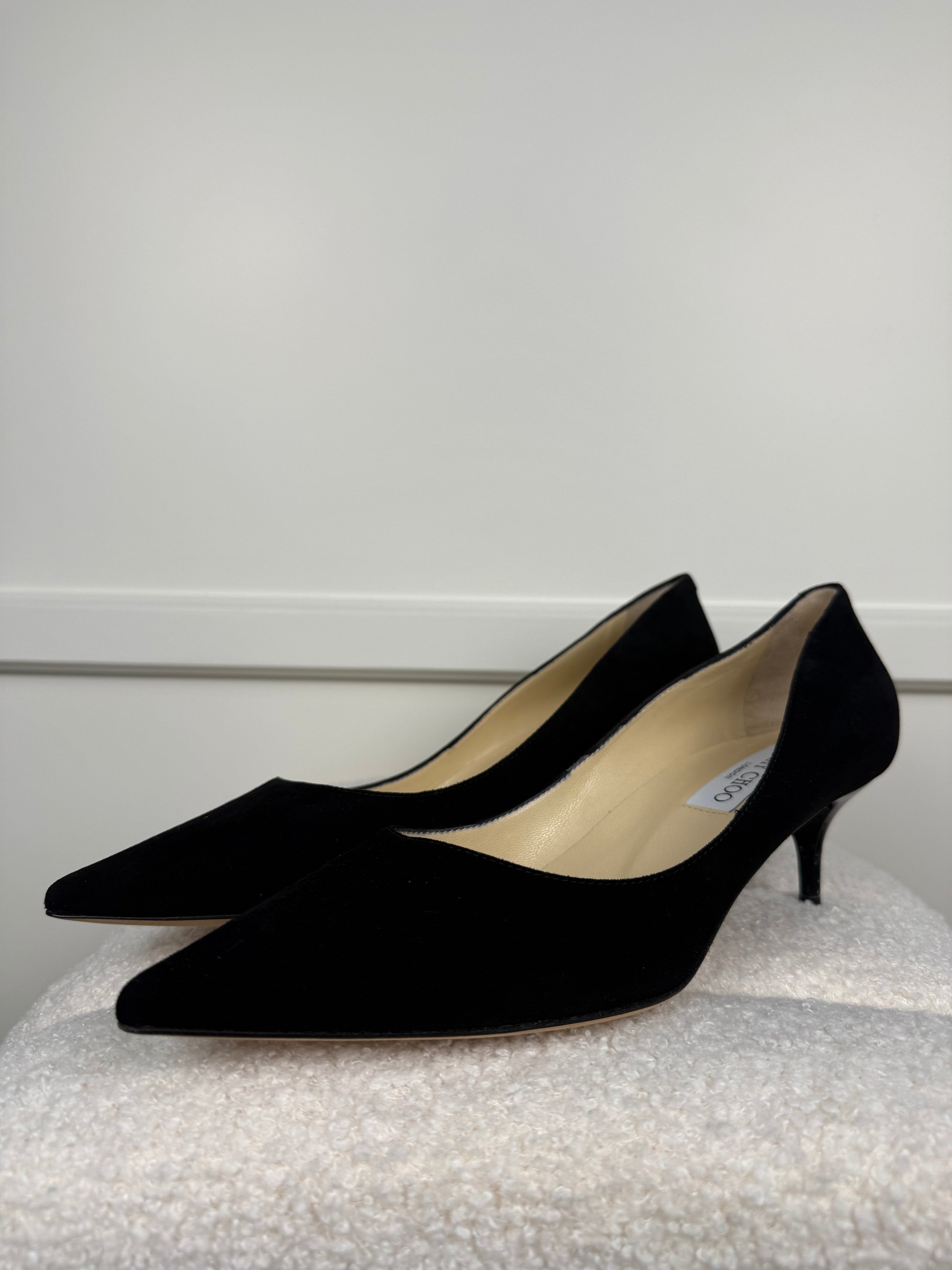 Jimmy Choo Suede Heels Black Sz. 39 EU