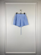 Ermanno Scervino Linen Shorts Blue White Sz. 36 DE