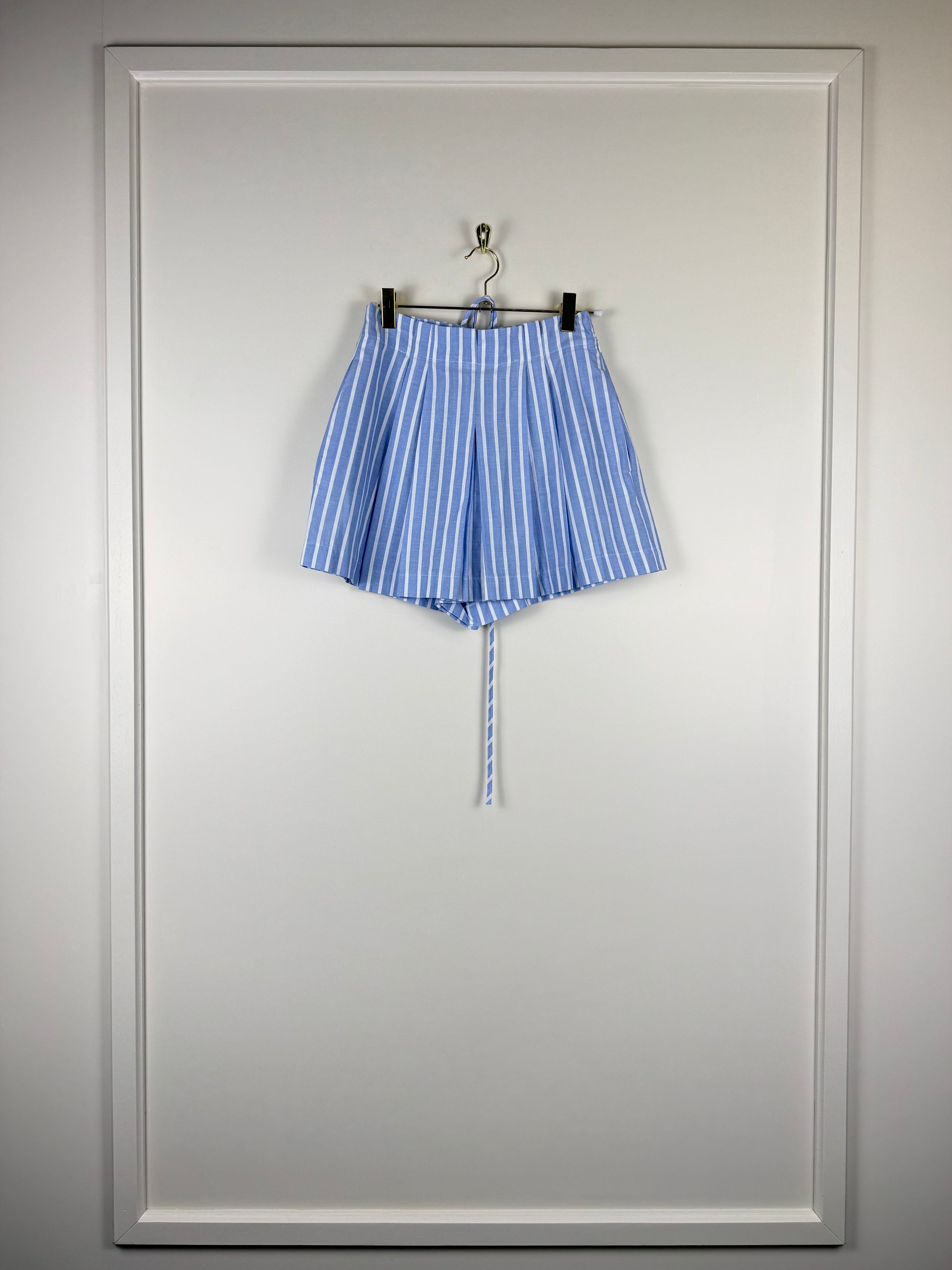 Ermanno Scervino Linen Shorts Blue White Sz. 36 DE