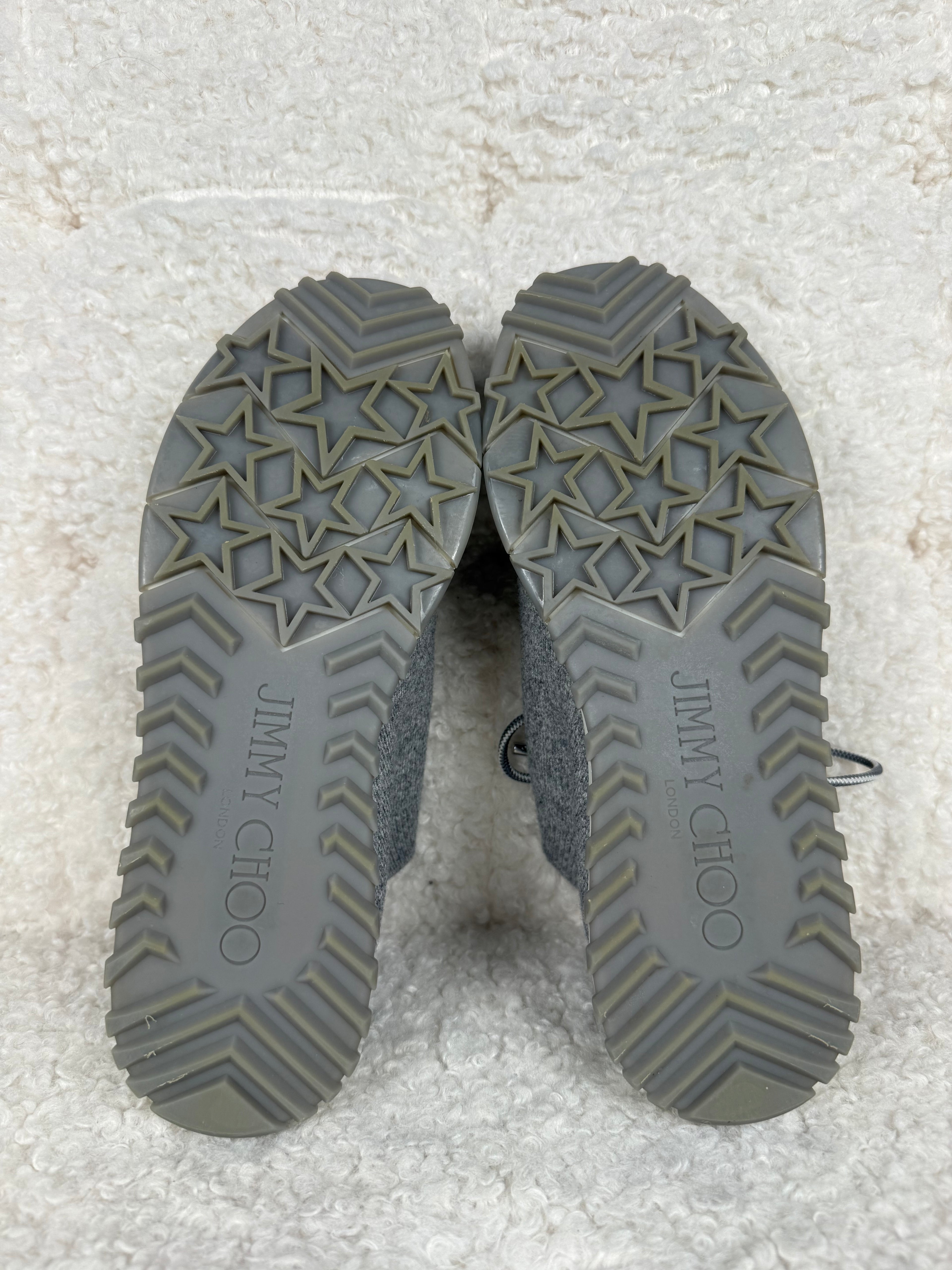 Jimmy Choo Ash Cashmere Knit Sneakers Grey Sz. 39 EU