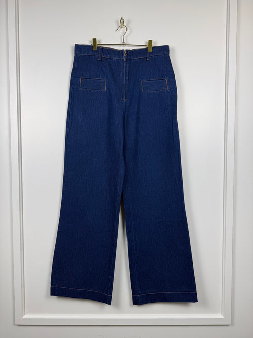 Sandro Jeans mit weitem Bein – Blau – Gr. 40 DE (42 FR)