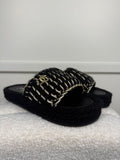 Chanel Slides Black Gold Sz. 39 EU