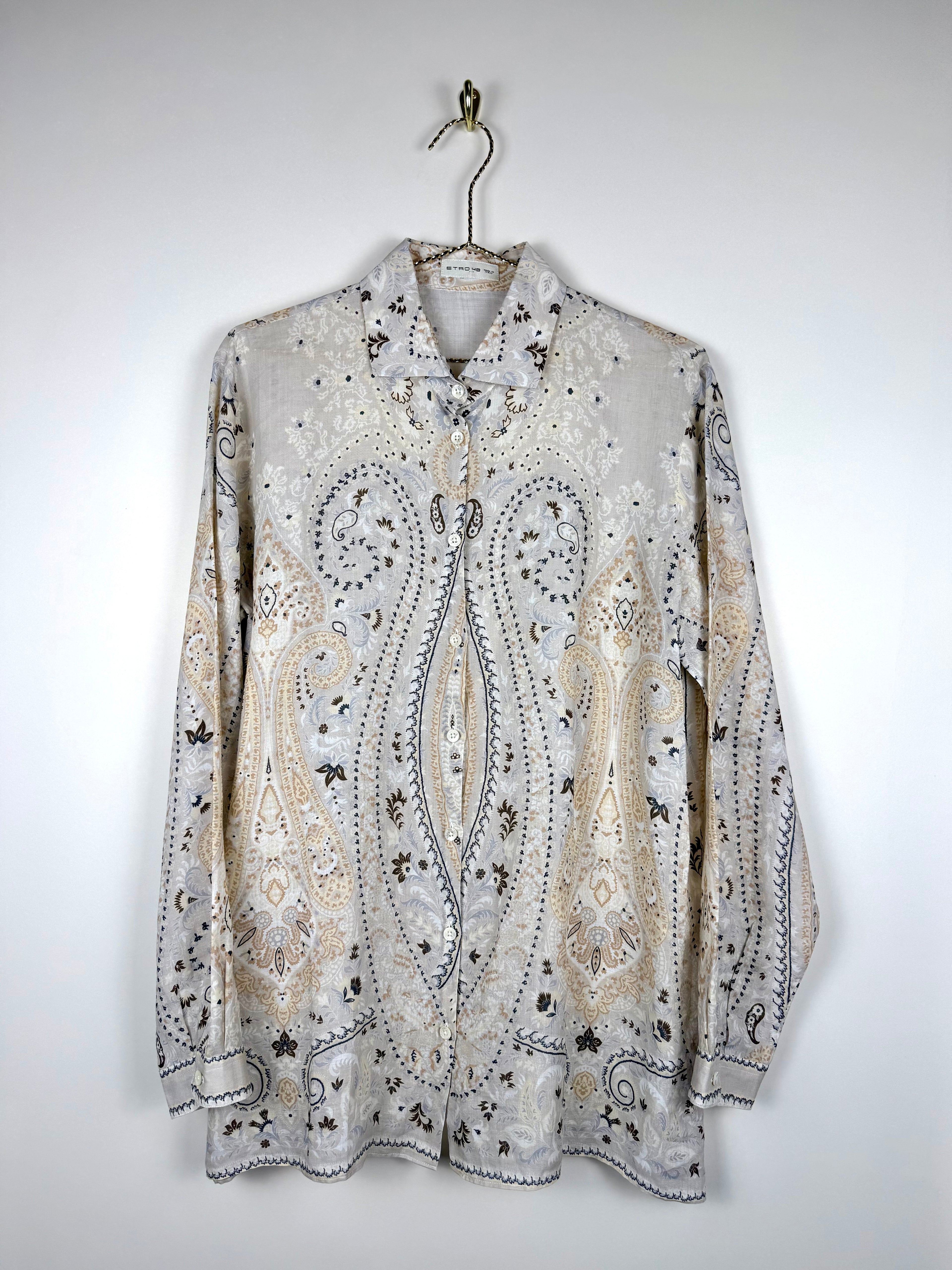 Etro Ramie Shirt Beige Multi Sz. 44 DE (48 IT)
