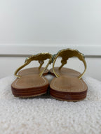 Mystique Sandalen mit Kristallverzierung – Türkis – Gr. 37 EU (US 6)