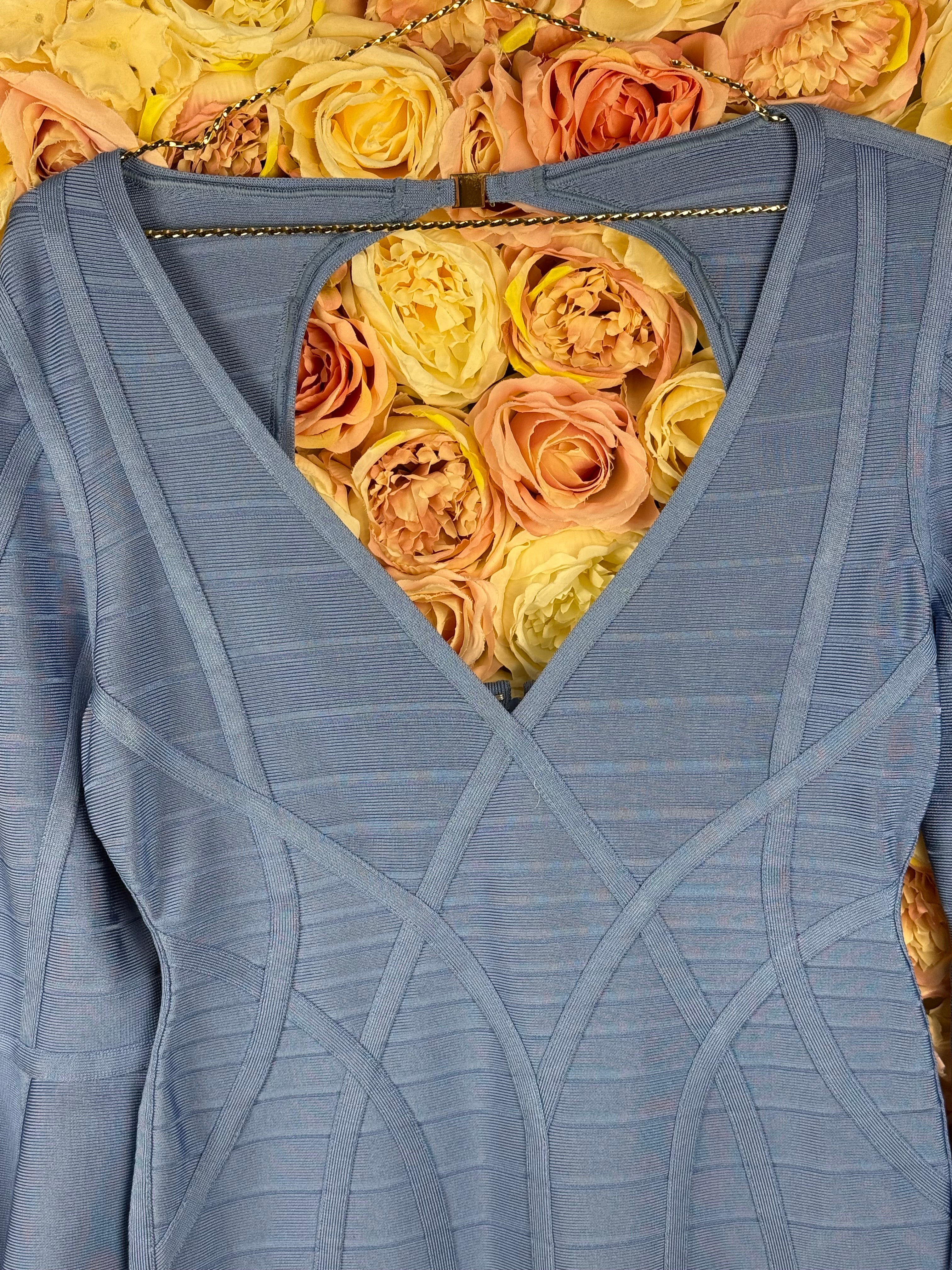 Hervé Léger Dress Light Blue Sz. L