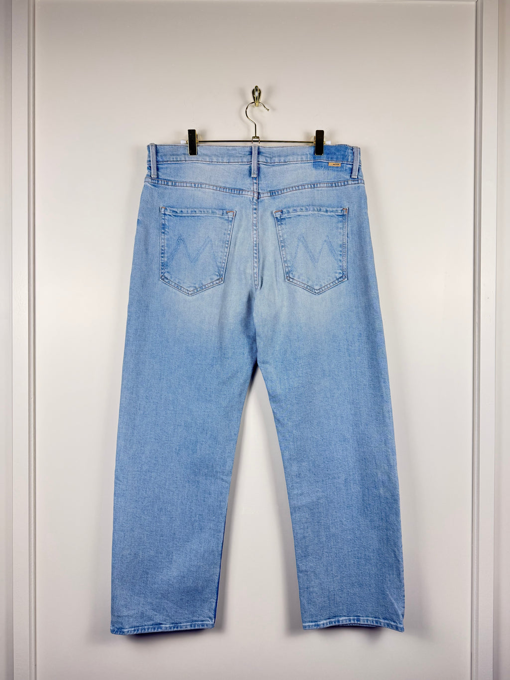 Mother Jeans "The Ditcher Crop" Light Blue Size 29
