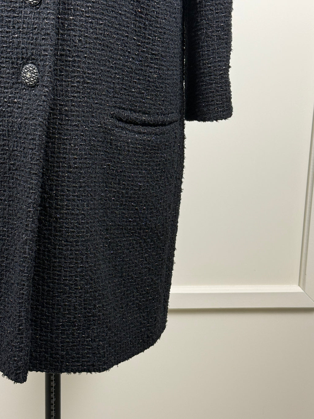 Chanel Tweed Coat – Black – Size 42 DE (44 FR)