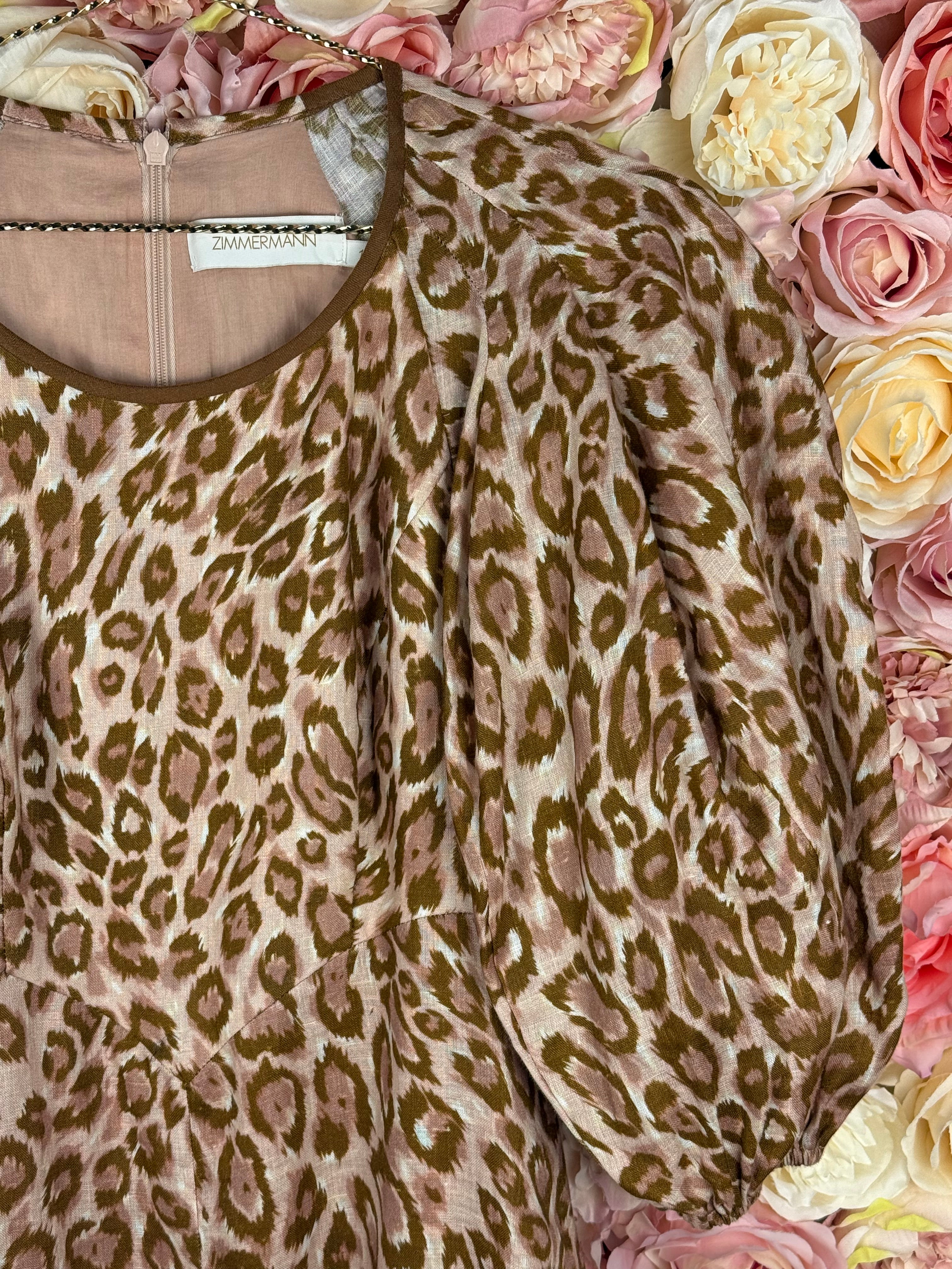 Zimmermann Cotton Dress Leo Print Sz. 1 (XS)