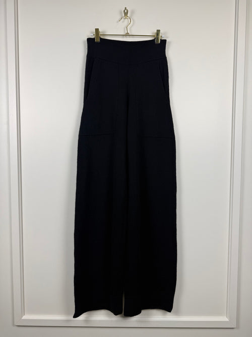 ODEEH Hose mit breitem Strickbund – Schwarz – Gr. L