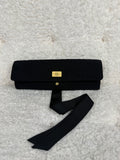 Chanel Quilted Travel Jewelry Roll Case Black