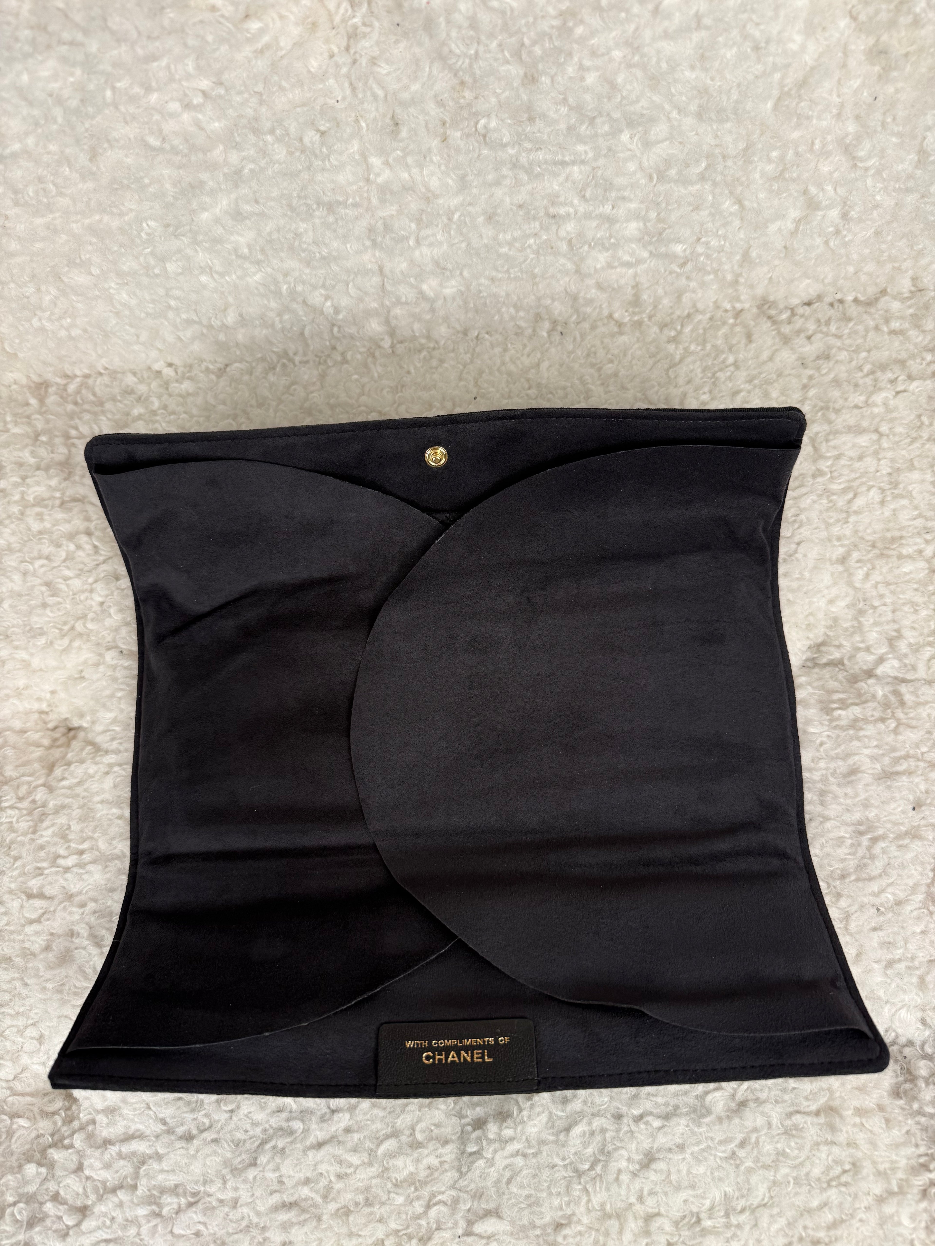 Chanel Quilted Travel Jewelry Roll Case Black