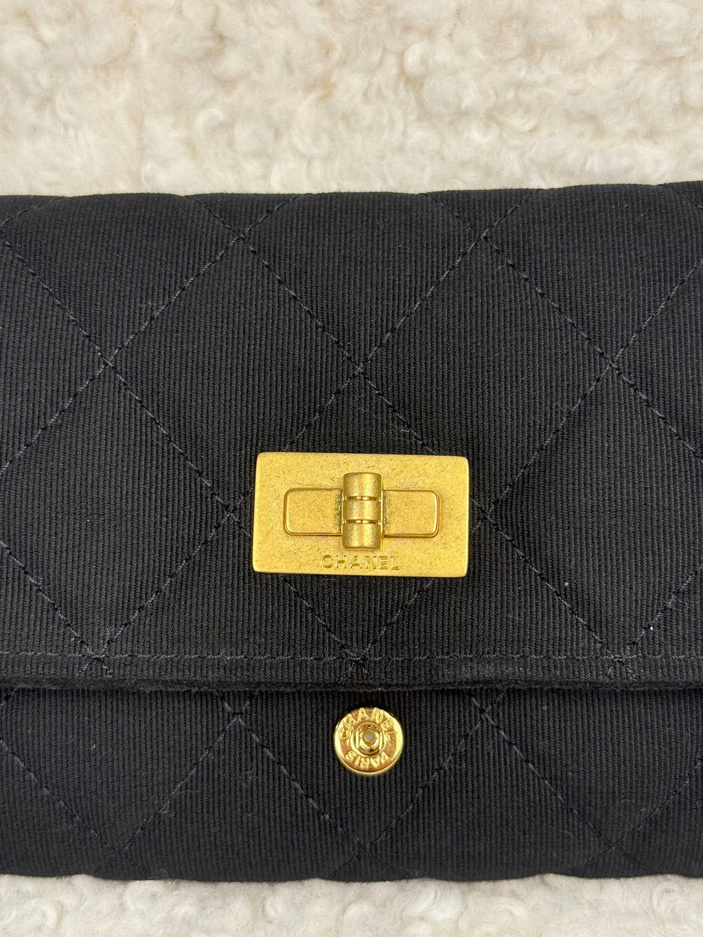 Chanel Quilted Travel Jewelry Roll Case Black