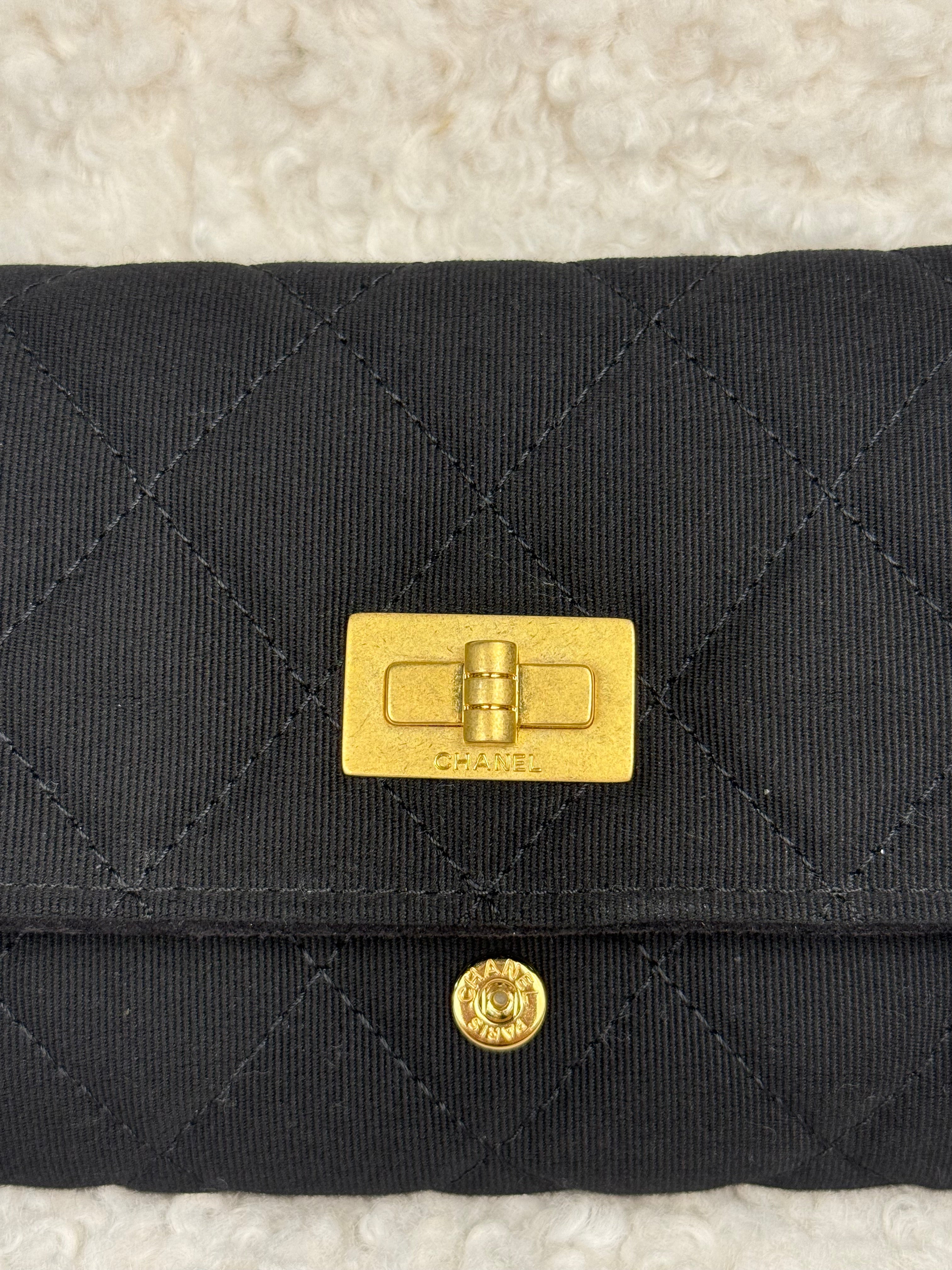 Chanel Quilted Travel Jewelry Roll Case Black