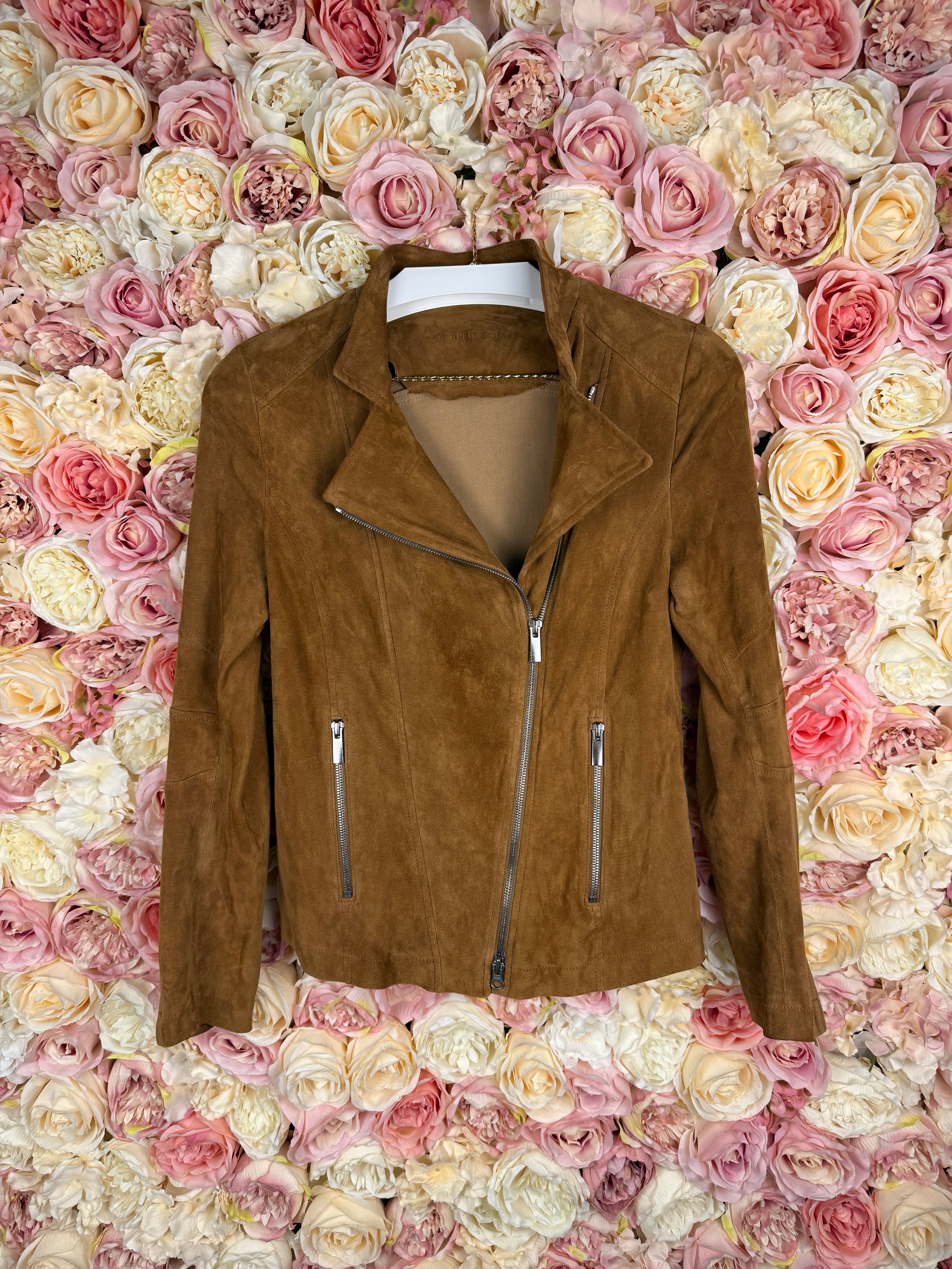 Catherine Khan Suede Jacket Camel Sz. 36 DE