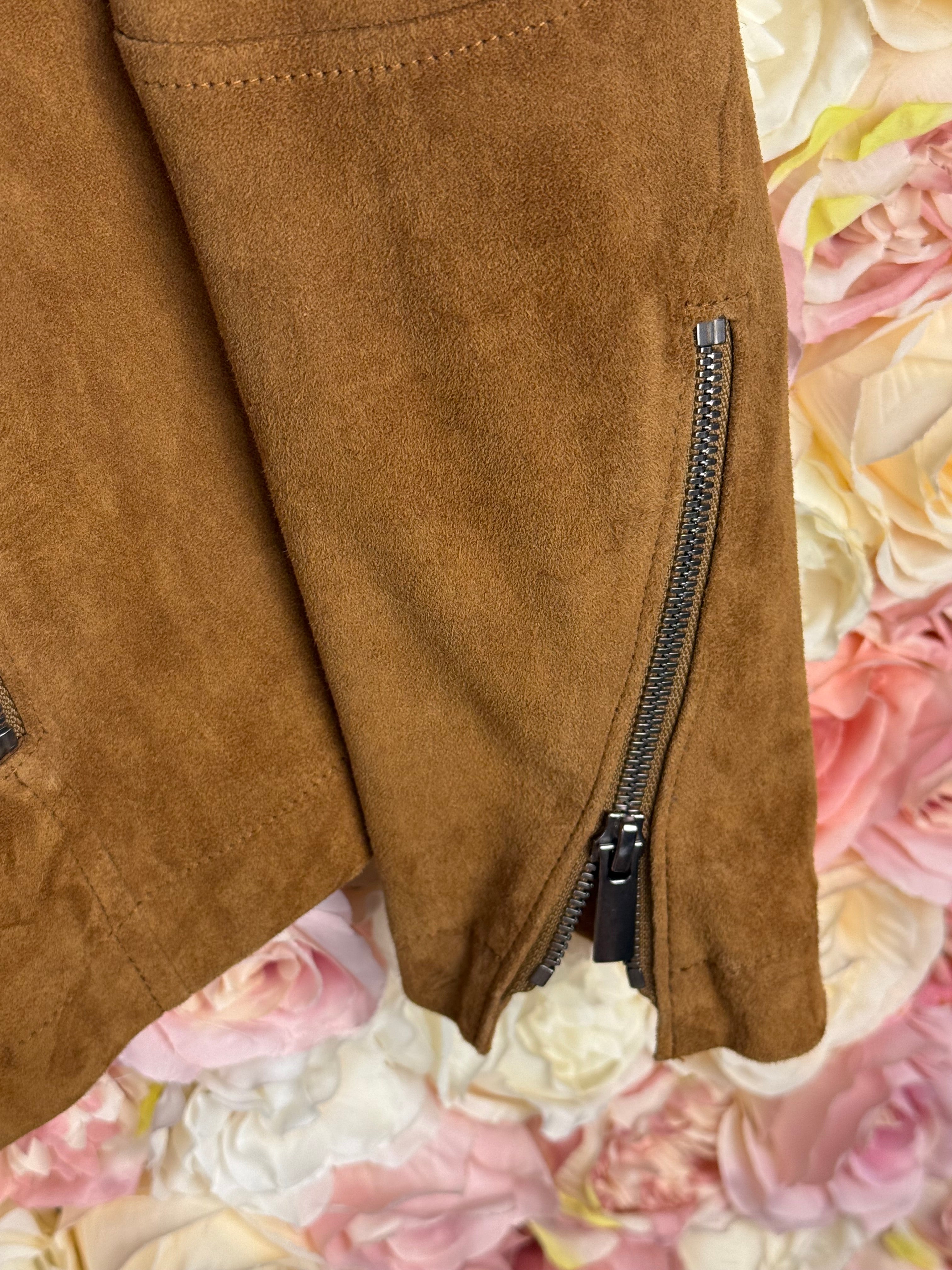 Catherine Khan Suede Jacket Camel Sz. 36 DE