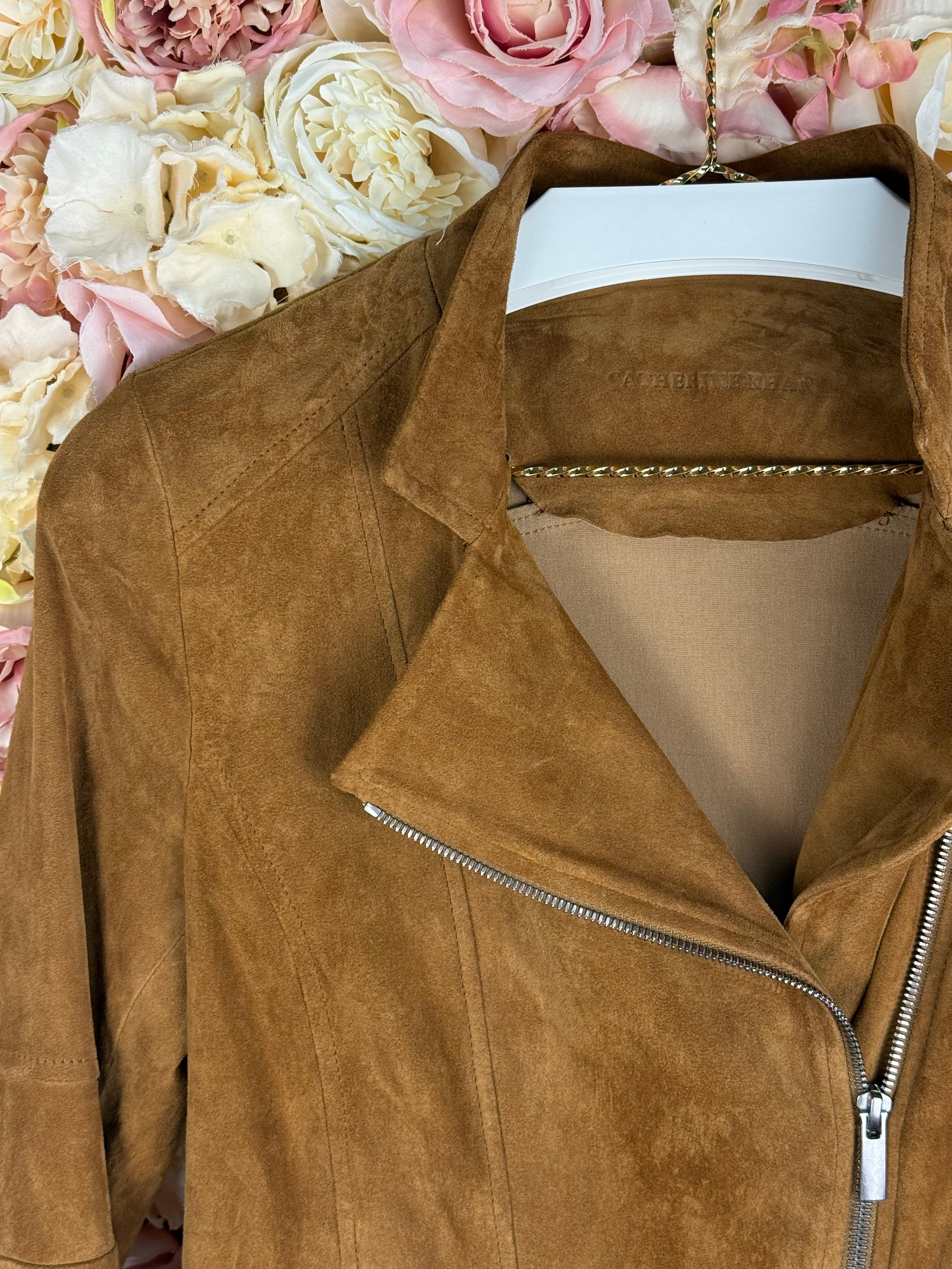 Catherine Khan Suede Jacket Camel Sz. 36 DE