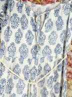 Delfina Dress Cream Blue Sz. S