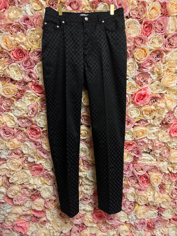 Versace V2 Pants Black with Squares