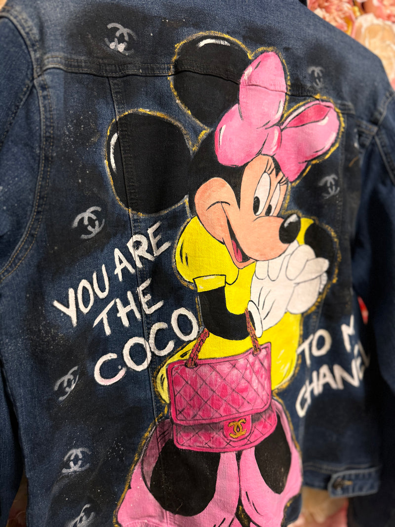 Chic Happens Art Painted Jeans Jacket Minnie Mouse