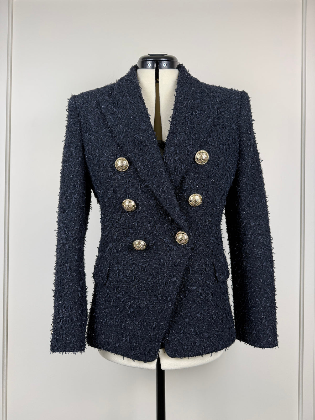 Balmain Tweed-Blazer – Blau – Gr. 36 DE (48 FR)