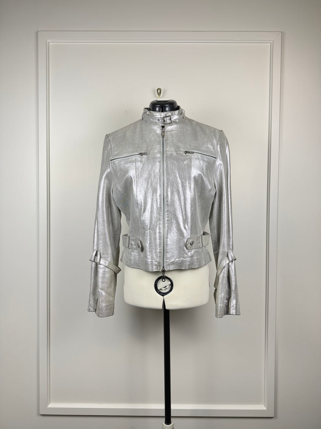 Nicowa Lederjacke – Silber – Gr. 34 DE (38 IT)