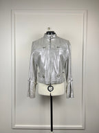 Nicowa Lederjacke – Silber – Gr. 34 DE (38 IT)