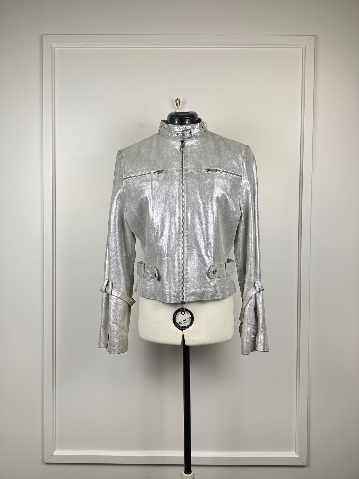 Nicowa Lederjacke – Silber – Gr. 34 DE (38 IT)