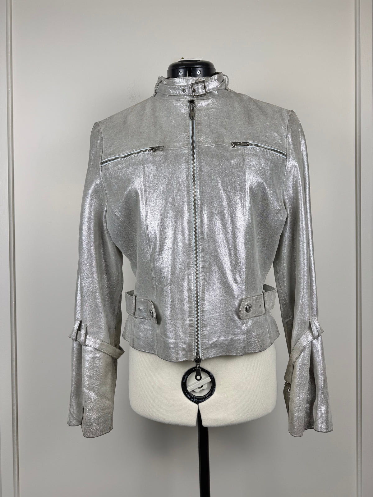 Nicowa Lederjacke – Silber – Gr. 34 DE (38 IT)