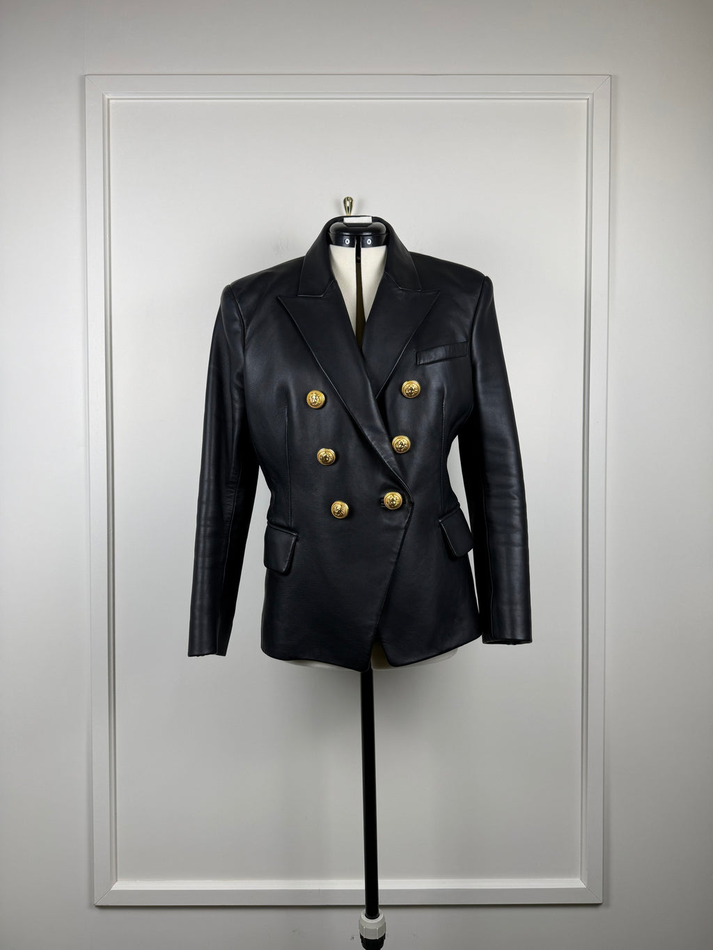 Balmain Lederblazer – Schwarz – Gr. 40 DE (42 FR)