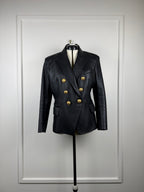Balmain Lederblazer – Schwarz – Gr. 40 DE (42 FR)