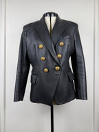 Balmain Lederblazer – Schwarz – Gr. 40 DE (42 FR)