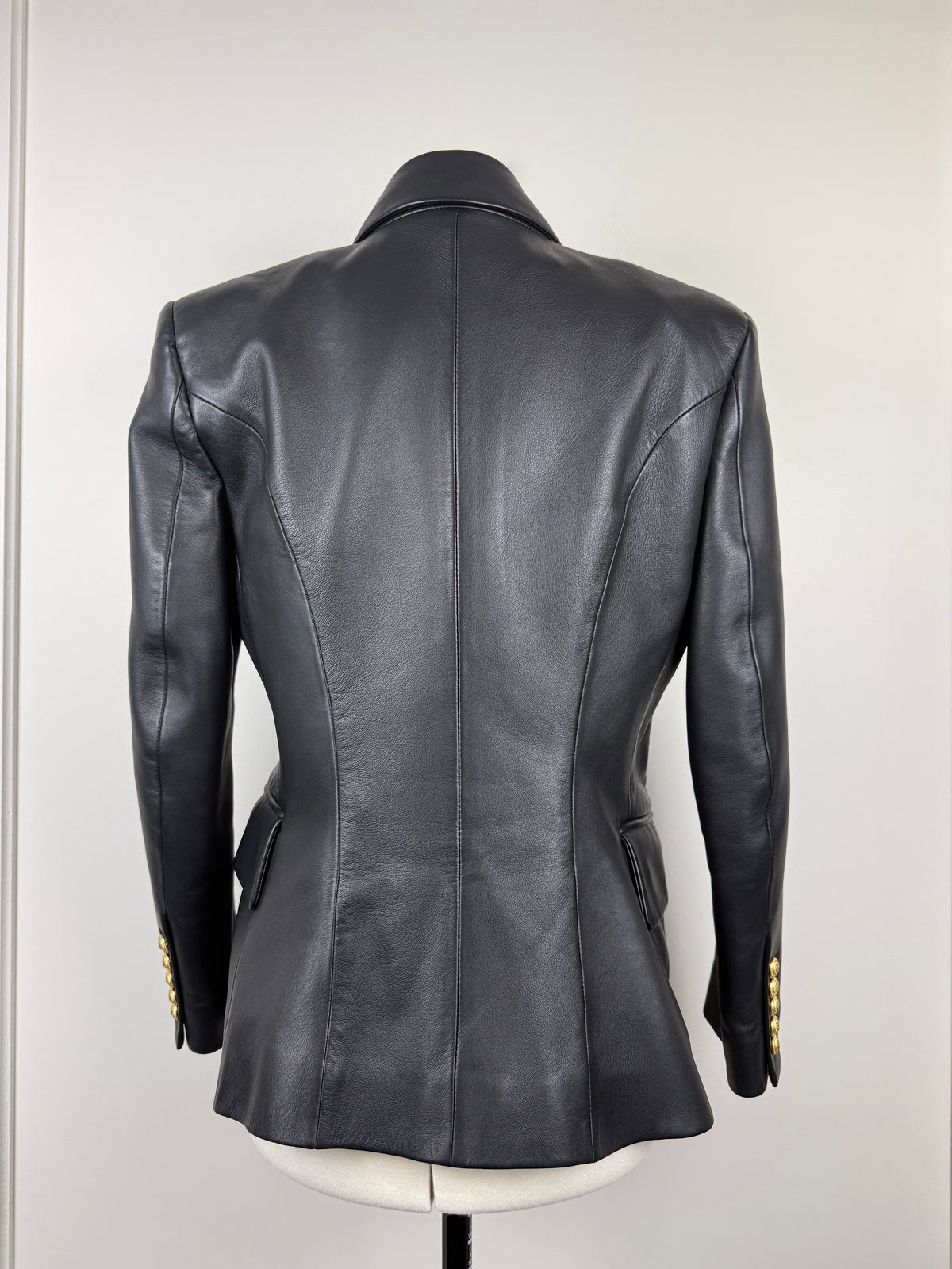 Balmain Lederblazer – Schwarz – Gr. 40 DE (42 FR)