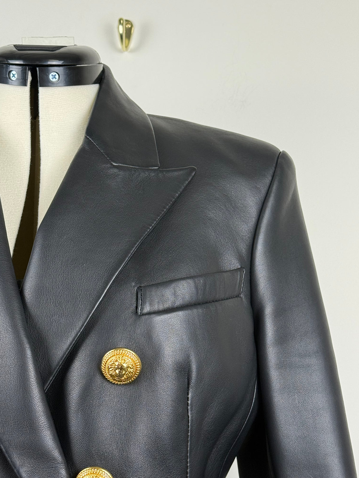 Balmain Lederblazer – Schwarz – Gr. 40 DE (42 FR)